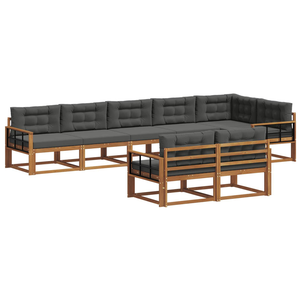 Ensemble de canapés d'extérieur 8 pcs naturel et anthracite