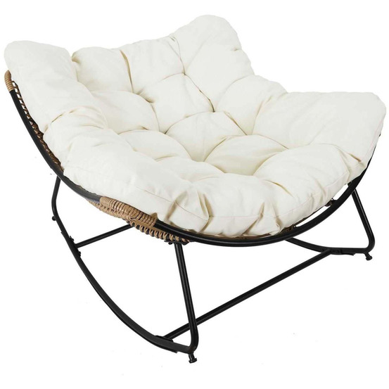 Fauteuil de jardin à bascule avec coussin tulum