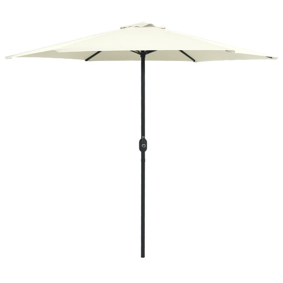 Parasol d'extérieur et mât en aluminium 270 x 246 cm blanc sable