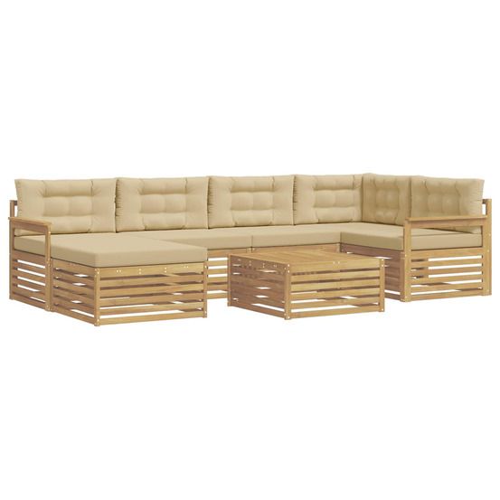 Ensemble de canapés d'extérieur 7 pc blanc et beige