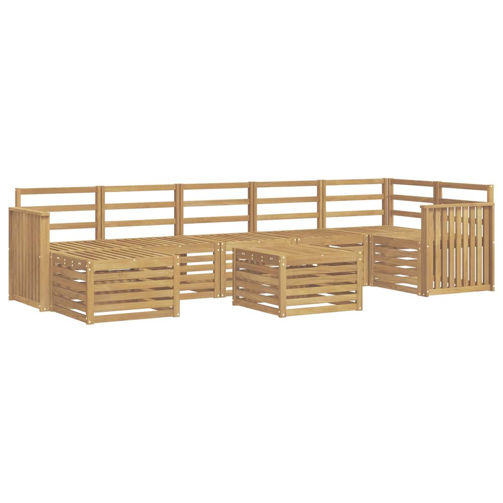Ensemble de canapés d'extérieur 8 pc blanc bois d'acacia massif