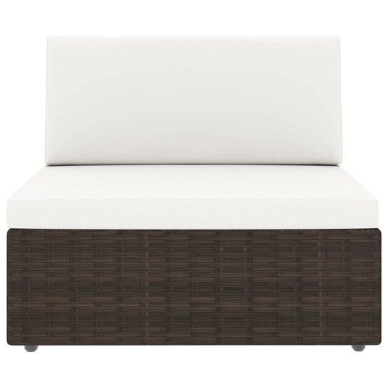 Salon de jardin 10 pcs résine tressée marron