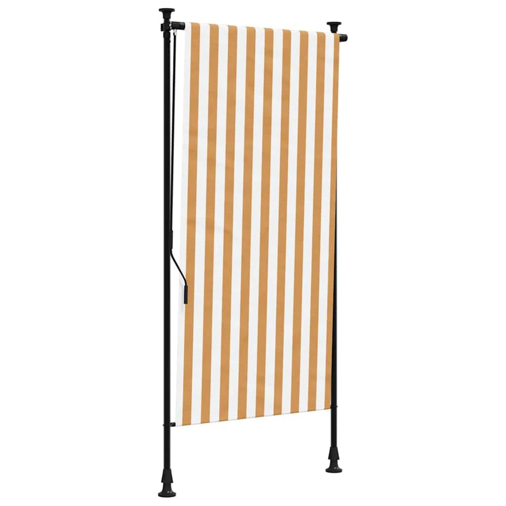 Store roulant d'extérieur orange et blanc 100x270cm tissu acier