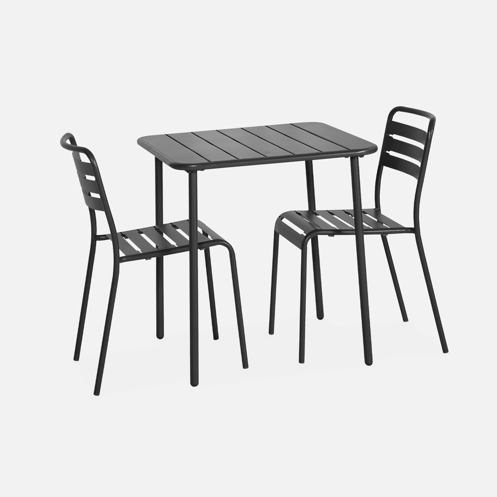 Table de jardin métal amélia avec 2 chaises
