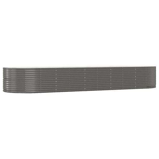 Lit surélevé de jardin gris 447x140x68cm acier galvanisé