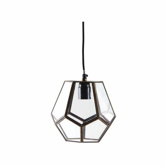 Lampe suspension laiton et verre