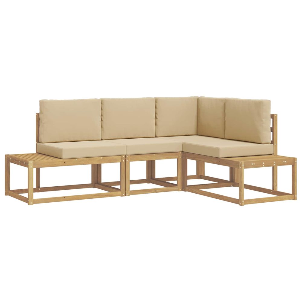 Ensemble de canapés d'extérieur 3 pièce blanc et beige