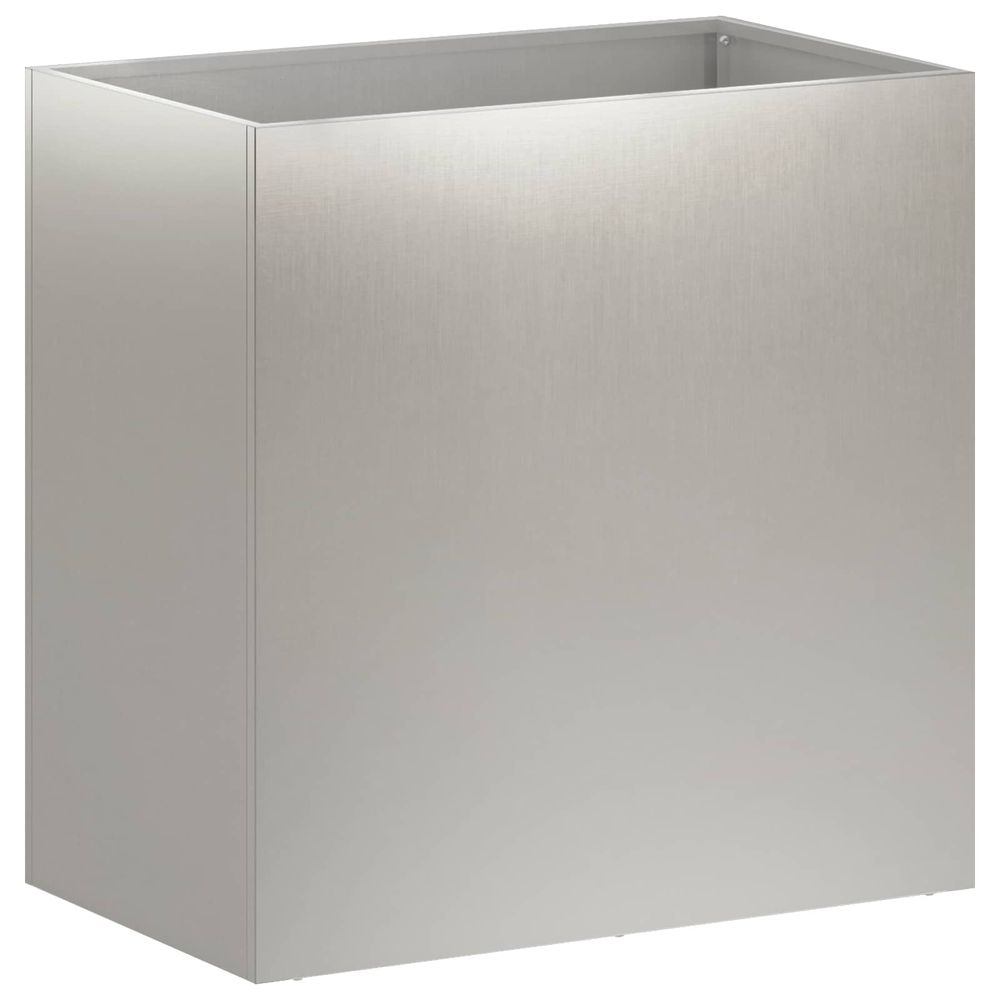 Cache-pot de jardin argenté 50 x 30 x 40 cm acier inoxydable