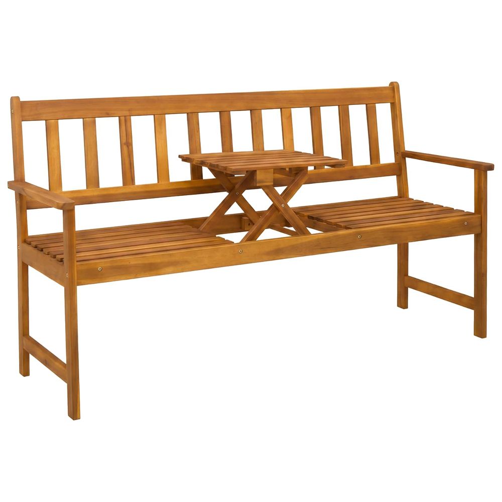 Banc de jardin 158 x 55 x 89 cm bois d'acacia massif naturel