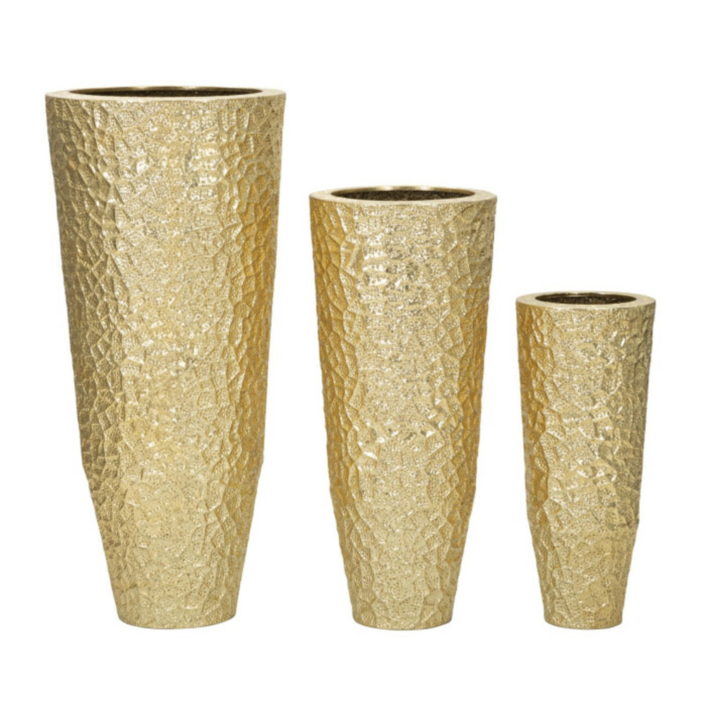 Lot de 3 vases en métal 