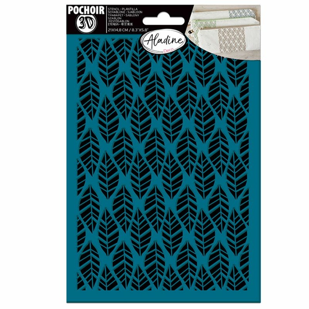 Pochoir 3d - feuilles pattern