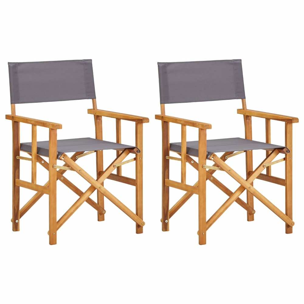 Chaises de metteur en scène lot de 2 bois massif d'acacia