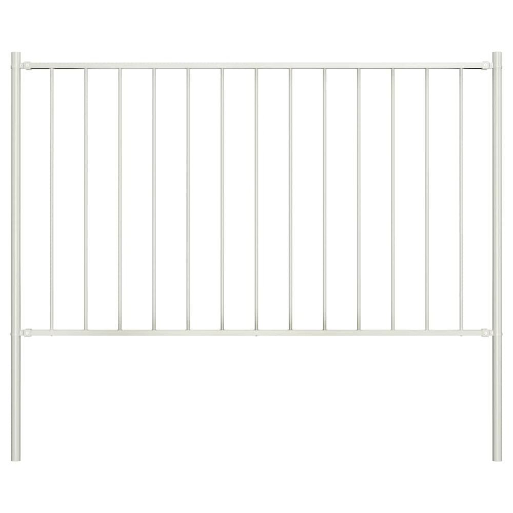 Panneau de clôture woerden avec poteaux en acier 1,7 x 1,25 m blanc