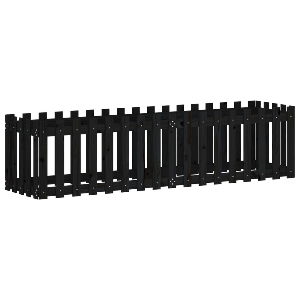 Lit surélevé de jardin design de clôture 200x50x50cm pin massif