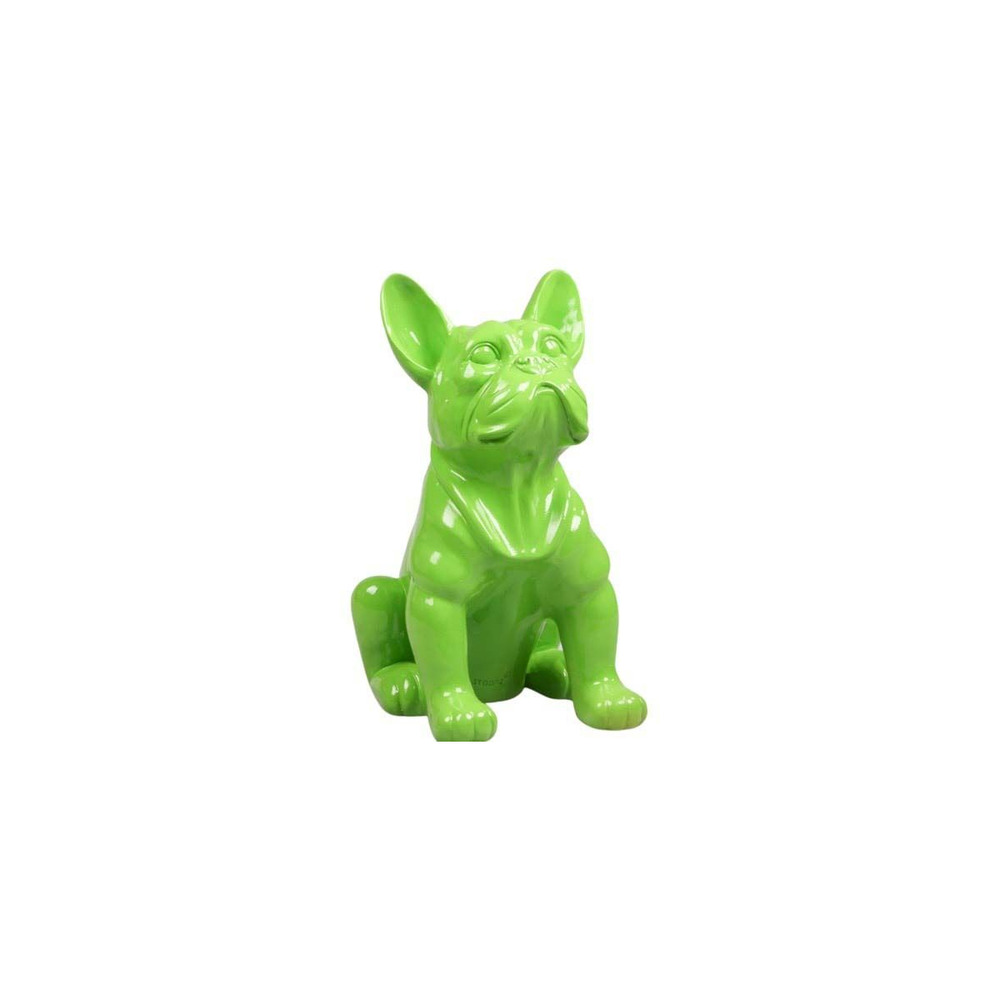 Chien bouledogue français coloré 37 x 25 x 22 cm vert citron