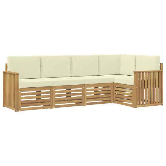 Ensemble de canapés d'extérieur 5 pc blanc et crème polyester