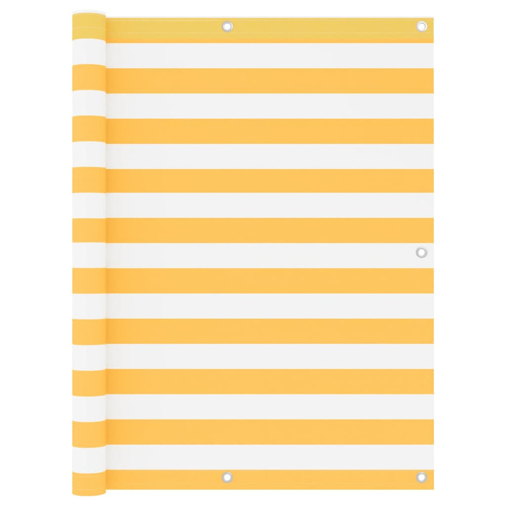 Écran de balcon blanc et jaune 120x500 cm tissu oxford