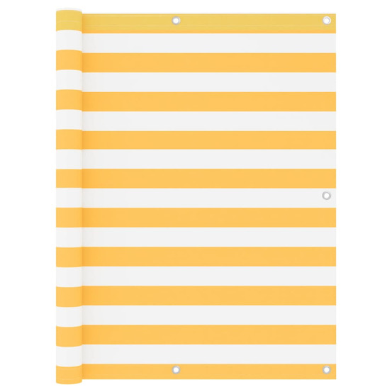 Écran de balcon blanc et jaune 120x500 cm tissu oxford