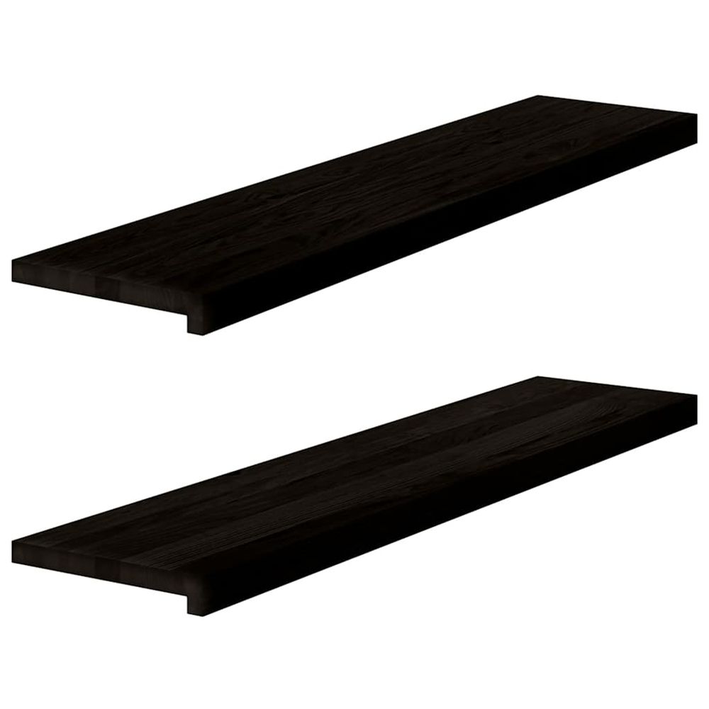 Marches d'escalier 2 pcs marron foncé 110x30x2 cm chêne massif