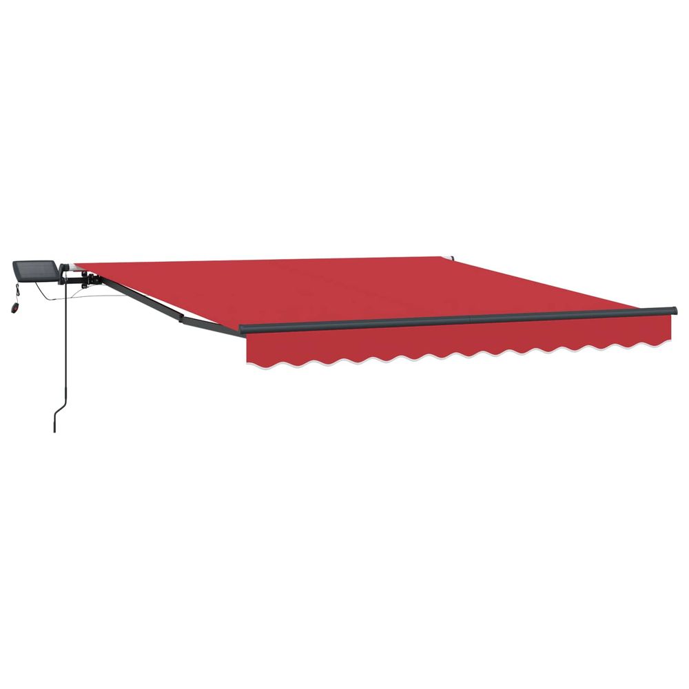 Auvent rétractable rouge 300 x 250 cm tissu et aluminium
