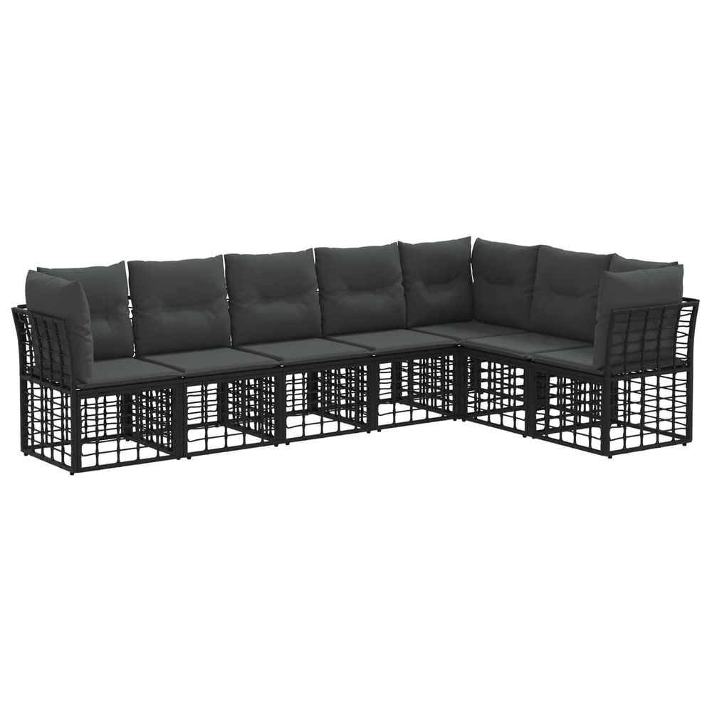 Ensemble de canapés d'extérieur noir polyester