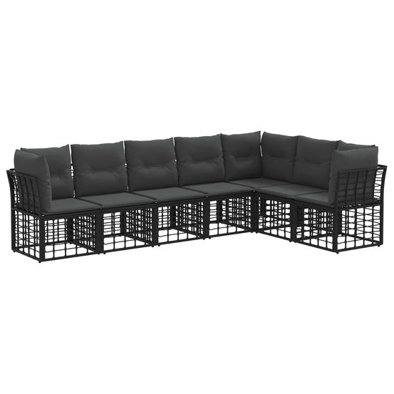 Ensemble de canapés d'extérieur noir polyester