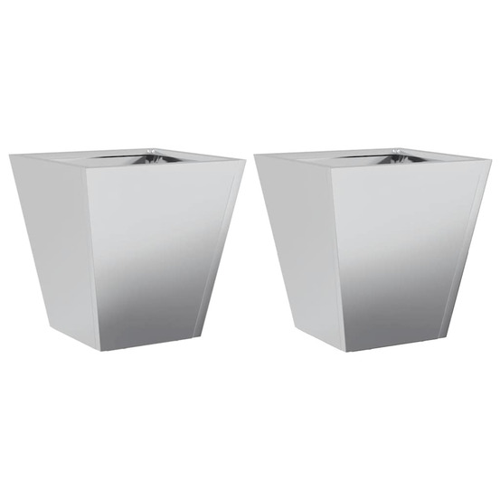 Jardinière d'extérieurs 2 pcs 30x30x30 cm acier galvanisé