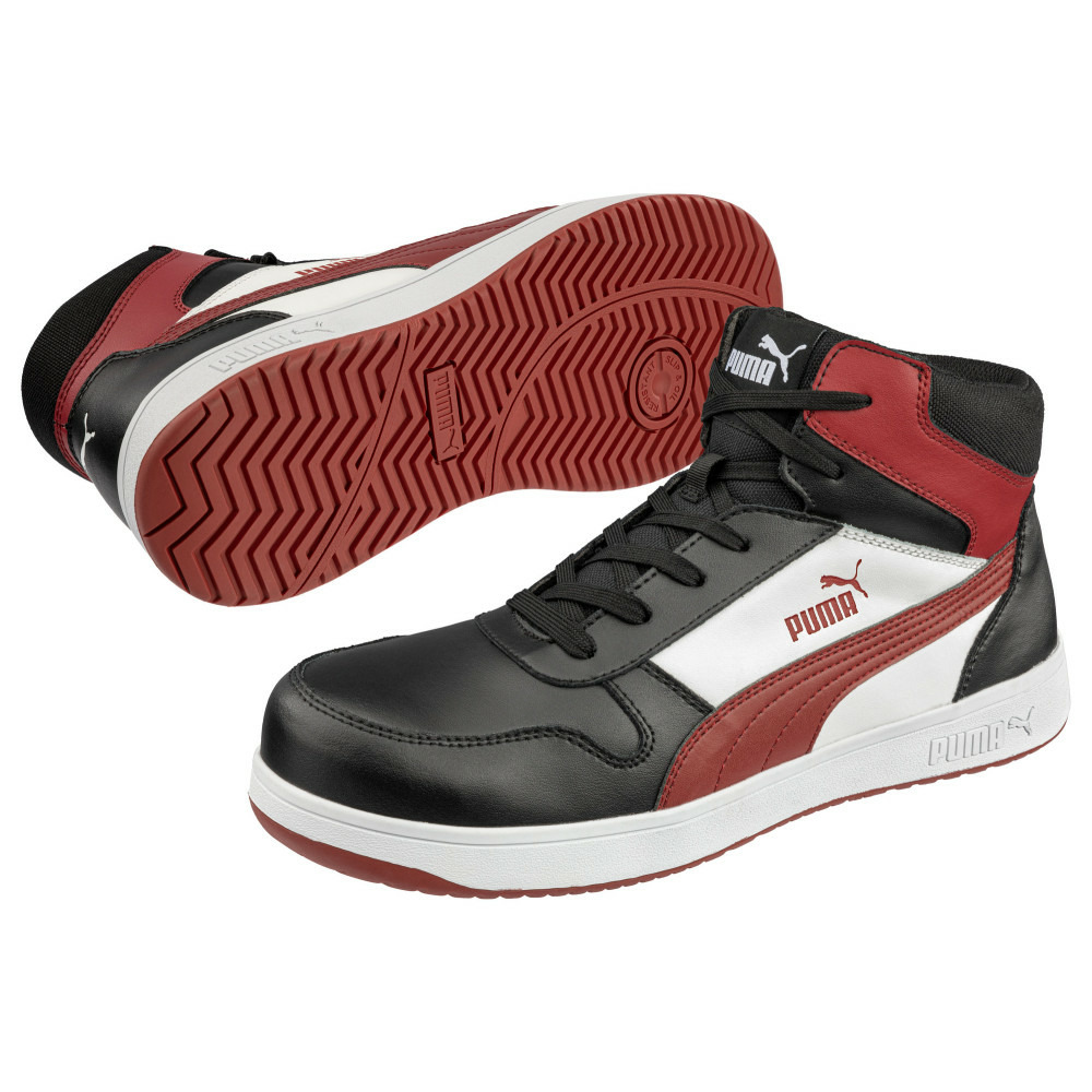 Chaussure de sécurité frontcourt noir blanc rouge s3l p 37 puma 630050201000037