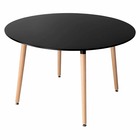 Senja - table ronde 120 cm - 4 personnes - design épuré et chaleureux - noire