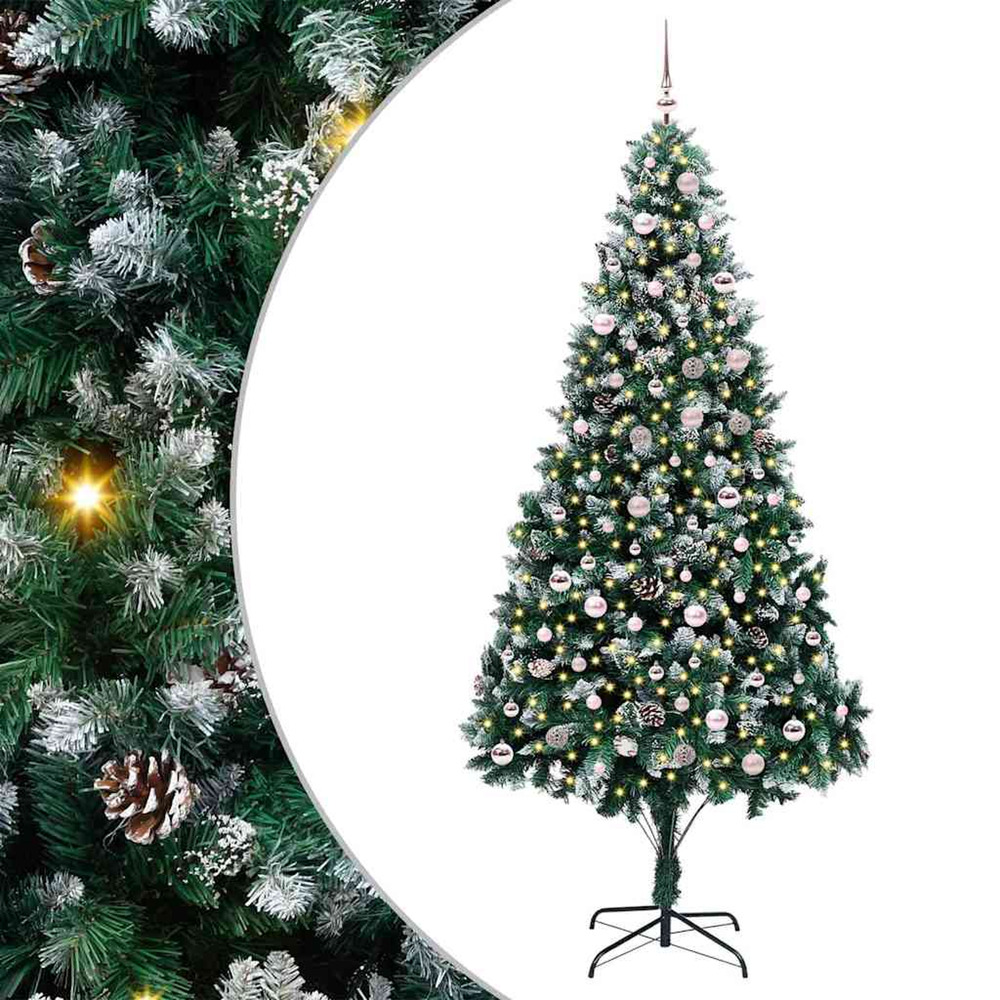 Sapin de noël artificiel vert 240 cm pvc, acier et plastique