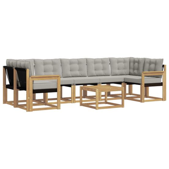 Ensemble de canapés d'extérieur 8 pc blanc et gris clair