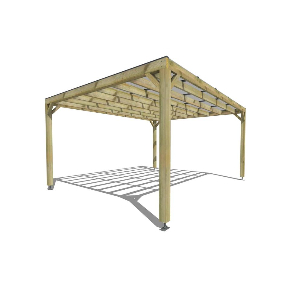 Pergola bois • 5m x 4m • indépendante • sens largeur • couverture étanche transparente incluse • livraison comprise