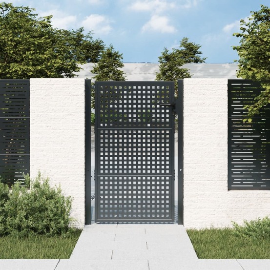 Portail de jardin anthracite 105 x 150 cm acier