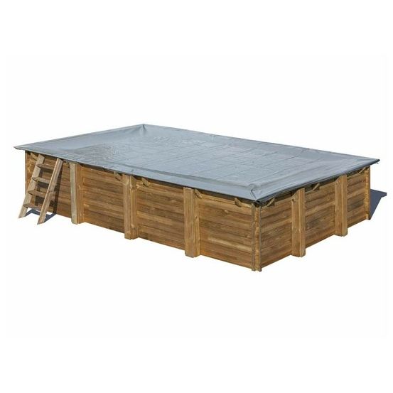 Bâche d'hivernage pour piscine bois rectangulaire papaya 5,20 x 3,20 x 1,33 m