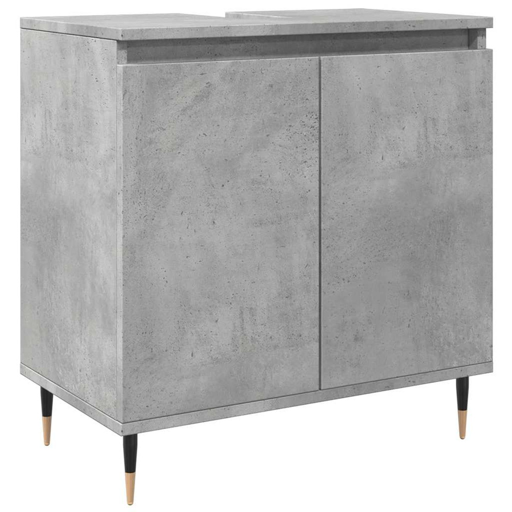 Armoire de bain gris béton 58x33x60 cm bois d'ingénierie