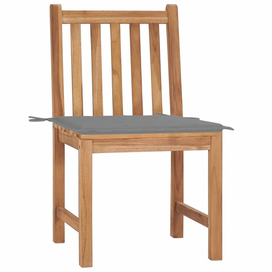 Chaises de jardin lot de 2 avec coussins bois de teck massif