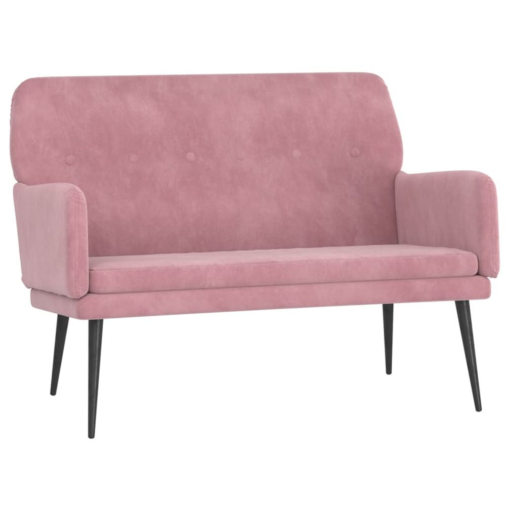 Banc rose 108x79x79 cm velours