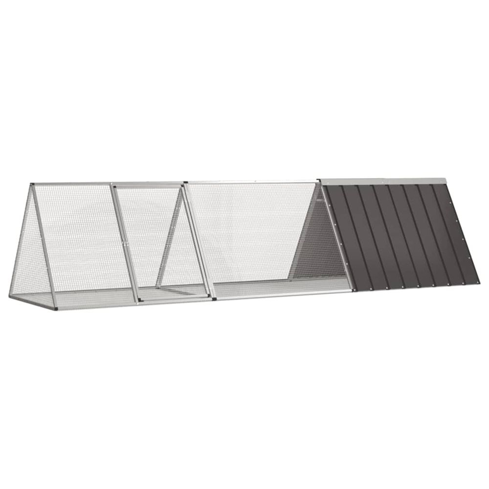Cage à lapins anthracite 302,5 x 80,5 x 71 cm acier galvanisé
