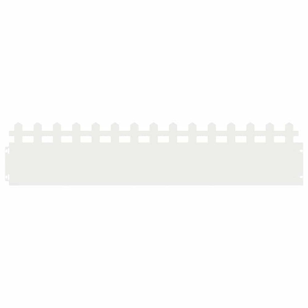 Bordures de pelouse 20 pc 103 x 0,05 x 22 cm acier blanc