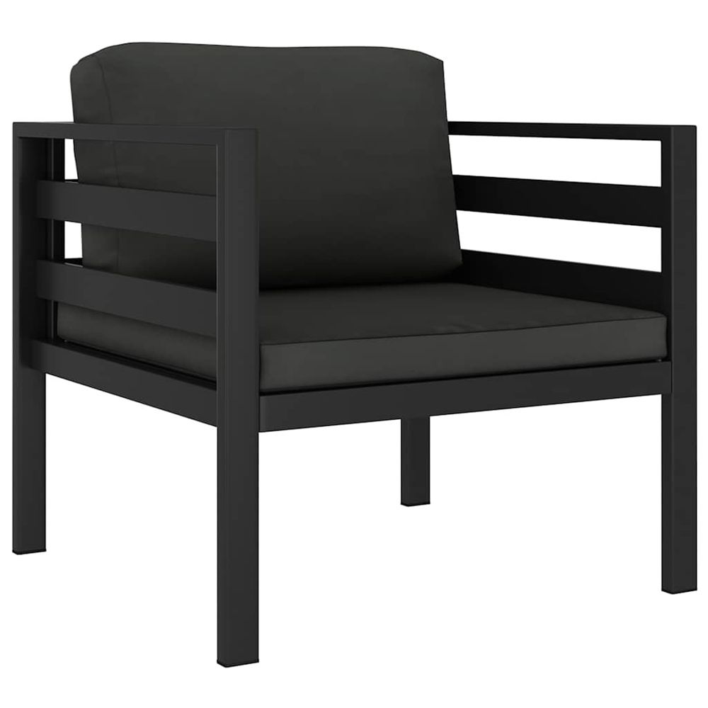 Canapé simple avec coussins aluminium anthracite