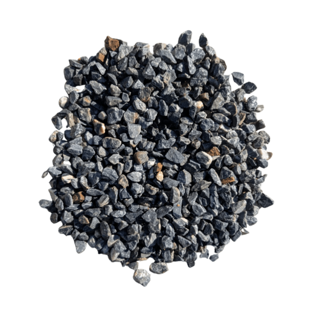 Gravillons concassés marbre bleu-gris 10/14 mm – lot 10 sacs +/- 25 kg