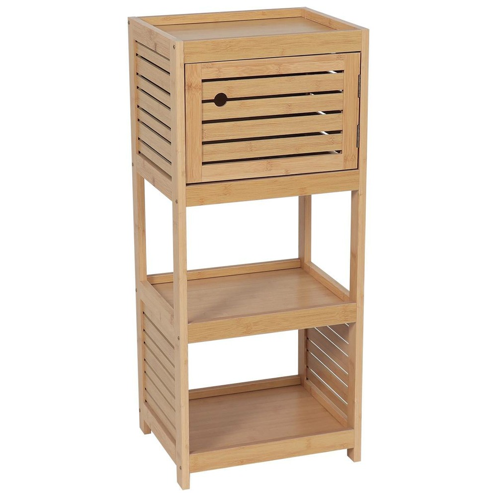 Meuble bas de rangement bambou et mdf 1 porte - trinidad
