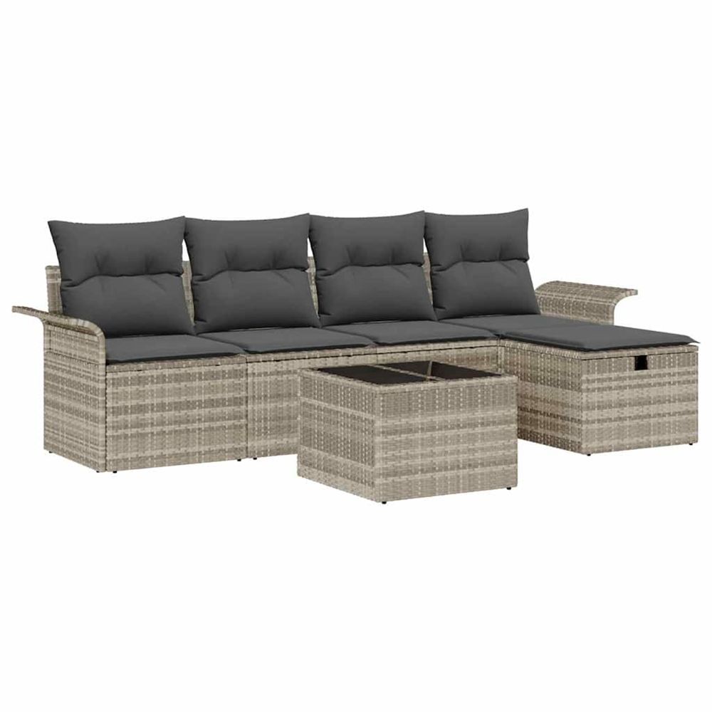 Ensemble de canapé de jardin 6 pc poly rotin
