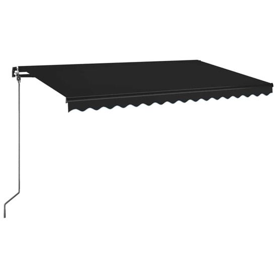 Auvent manuel rétractable avec led 400x350 cm anthracite
