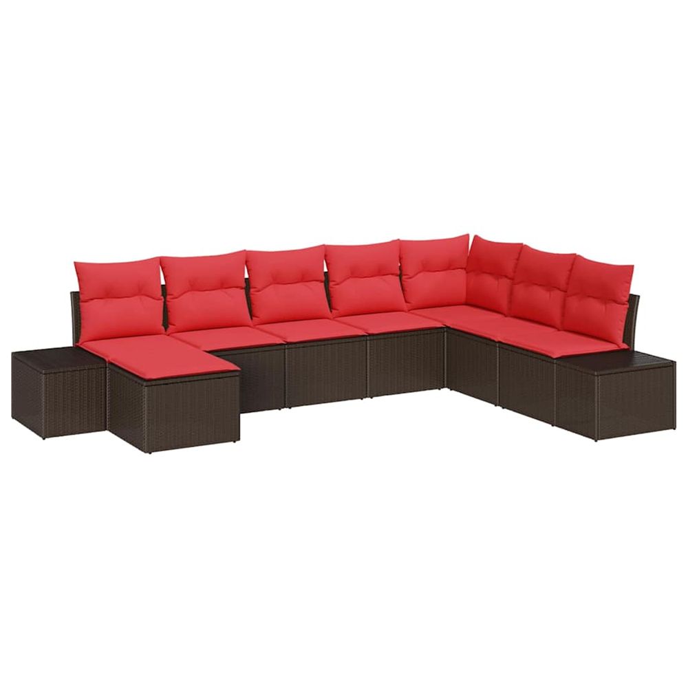 Ensemble de canapé de jardin 8 pc marron polyrotin