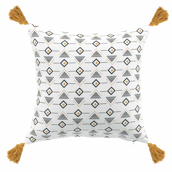 Coussin pompons geometrique letikos