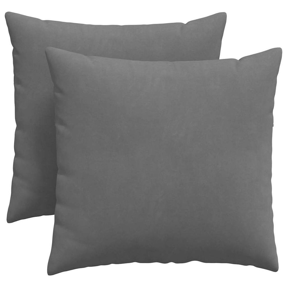 Coussins de canapé 2 pc tissu gris foncé 45 x 45 cm