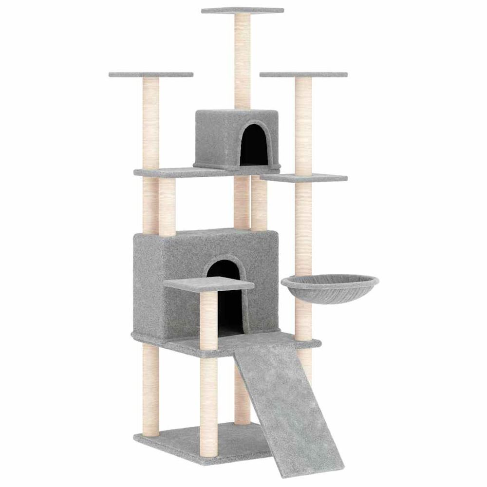 Arbre à chat avec griffoirs en sisal gris clair 154 cm