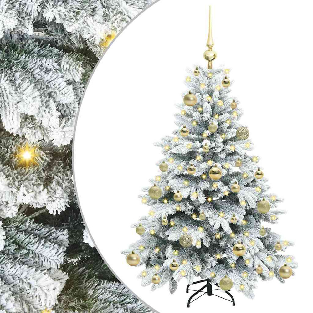Sapin de noël artificiel avec 150 led blanc 120 cm pe et pvc