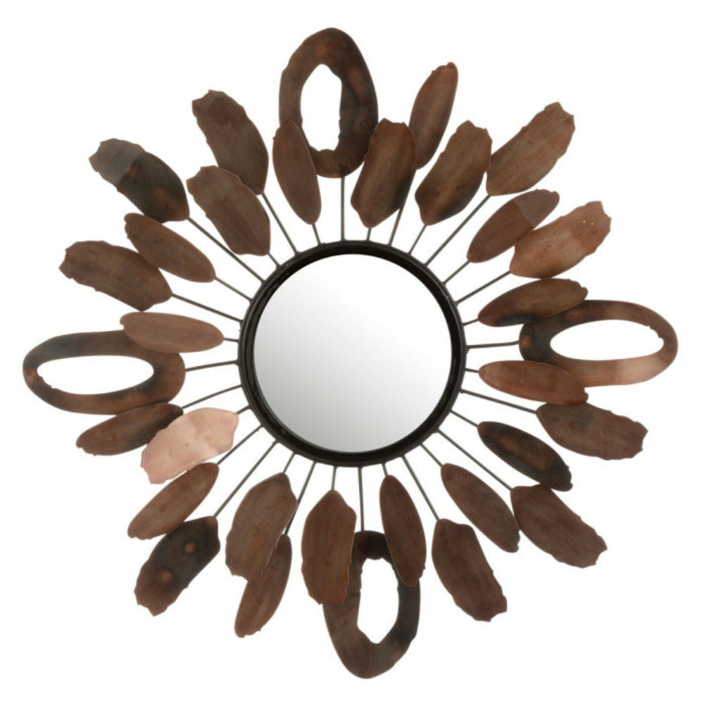 Miroir mural design morceaux 61cm marron